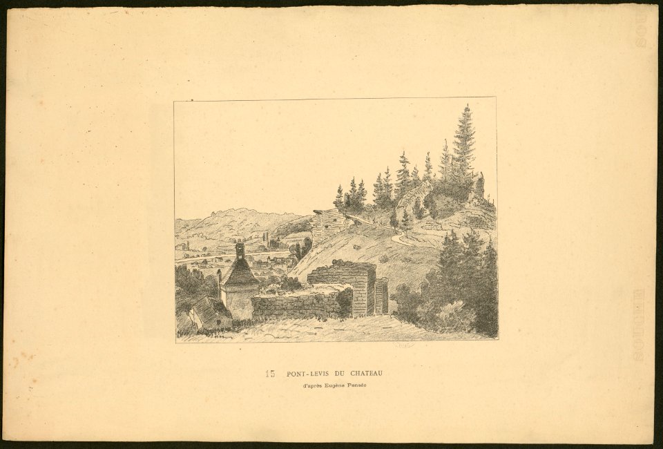 Pont-levis du château d’après Eugène Pensée RECEST 8757 PsurR