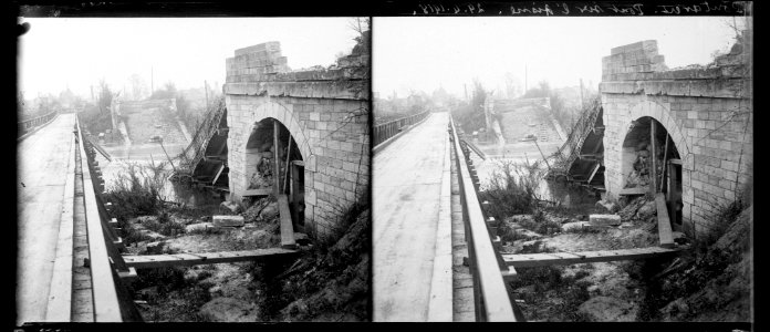 Pontavert. Pont sur l'Aisne. 29-4-18 - Fonds Berthelé - 49Fi1312