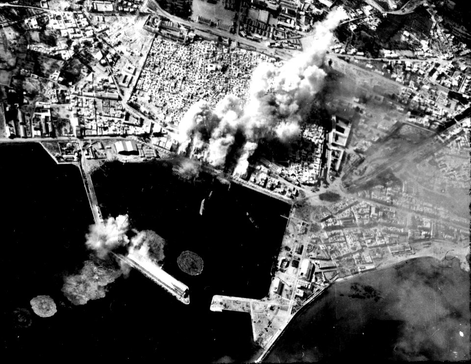 Port of Sousse under attack c1943