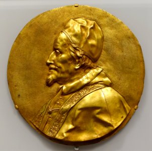 Pope Clement IX, attributed to Girolamo Lucenti, after a design by Gian Lorenzo Bernini, c. 1669, gilt bronze - Fogg Art Museum, Harvard University - DSC01419 photo