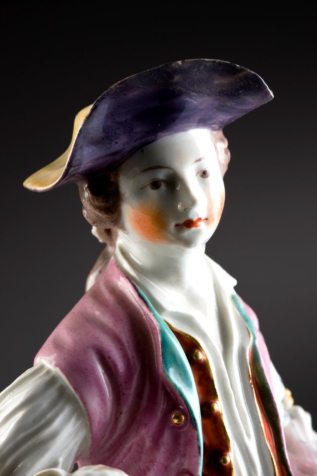 Porslinsfigur. Detalj. Ansiktet - Hallwylska museet - 87139