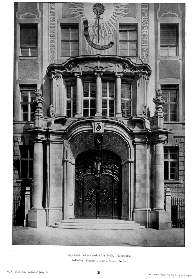 Portal des Landgerichts I Berlin Architekten Thoemer, Mönnich & Schmalz