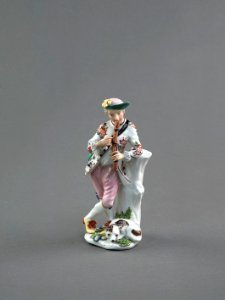 Porslin. Figurin - herde med hund - Hallwylska museet - 89220