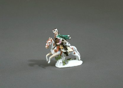 Porslin. Husar till häst. Figurin - Hallwylska museet - 89240
