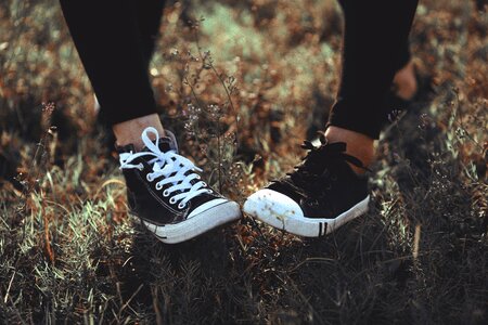 Footwear grass gray grass