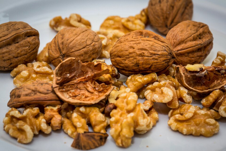 Walnuts nuts fruit bowl