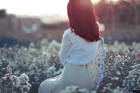 Sitting alone fashion photo