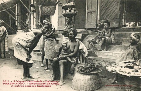 Porto-Novo-Marchands de colas et autres denrées indigènes (Dahomey)