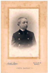 Portrait of a 10 boy from the upper-class of Naples - ca. 1870 by photographer Nicola Prisco (1820-1901)
