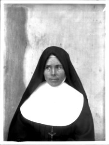 Portrait of a sister at Mission San Carlos Borromeo, Monterey, ca.1906 (CHS-4110)