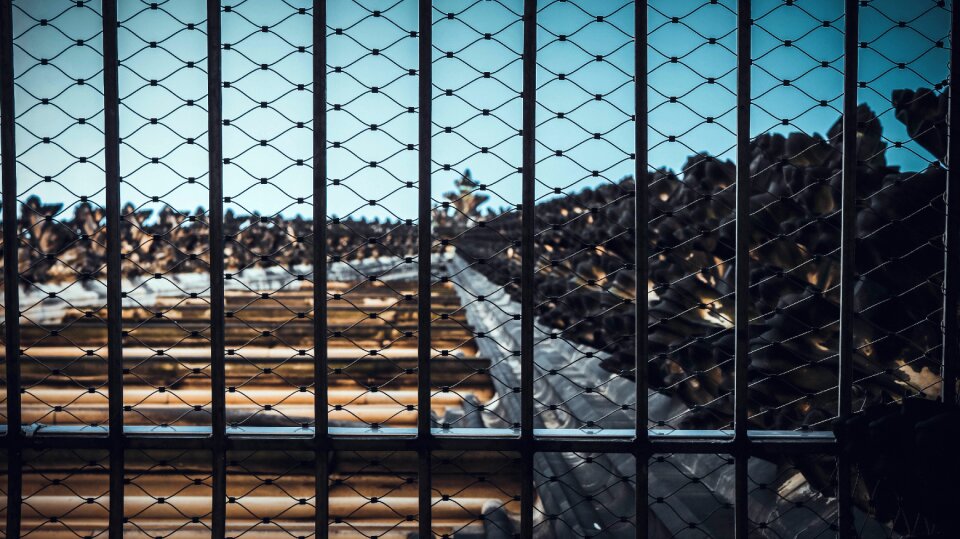 Metal wire fence