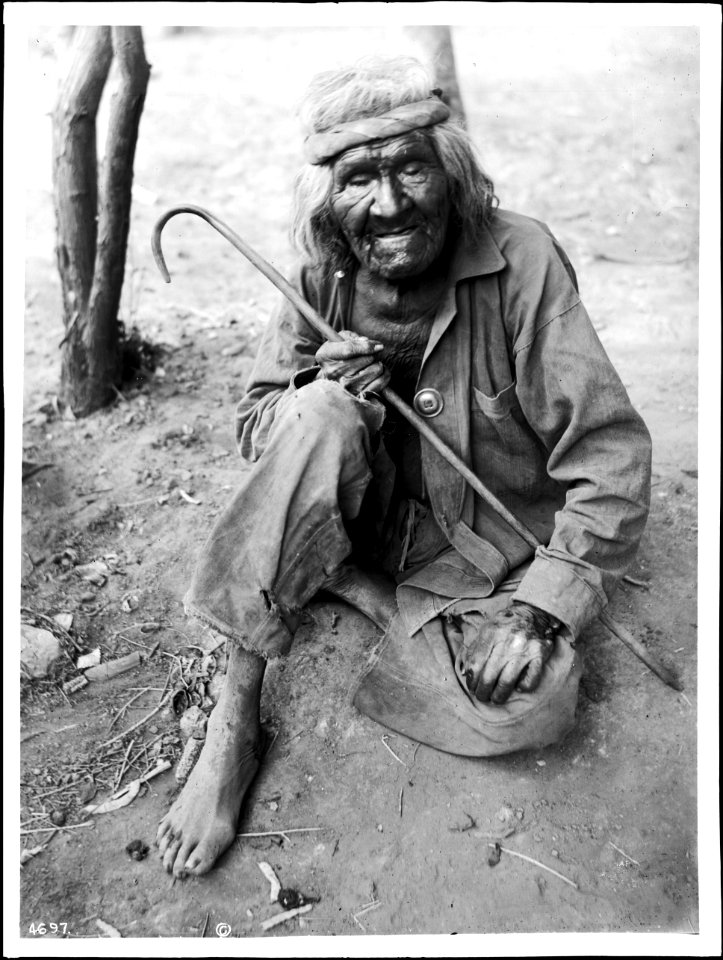 Portrait of an old Havasupai man, ca.1900 (CHS-4697)