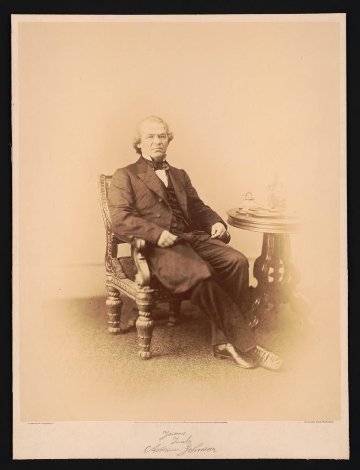 Portrait of Andrew Johnson - A. Gardner, photographer, 511 Seventh Street, Washington. LCCN2002736311
