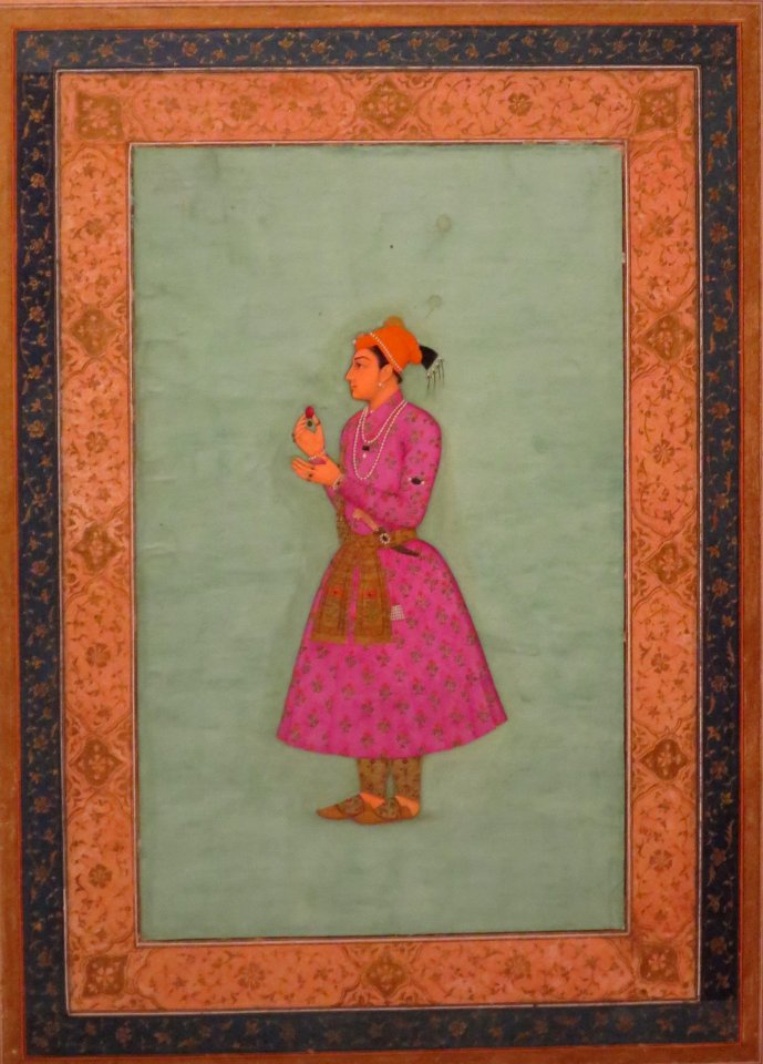 Portrait of a Mughal Courtier watercolor from India, Honolulu Museum of Art, 10674.1
