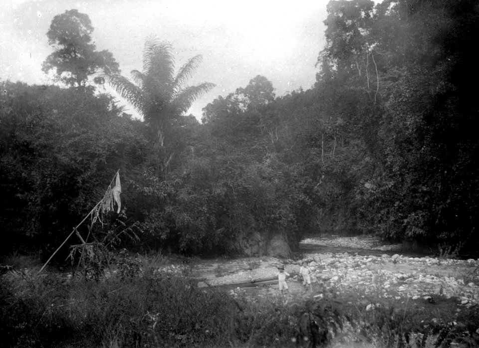 Porten i Koelawi, där alla vattendragen samlades föränn de lämnade slätten. Sulawesi, Kulawi - SMVK - 022139