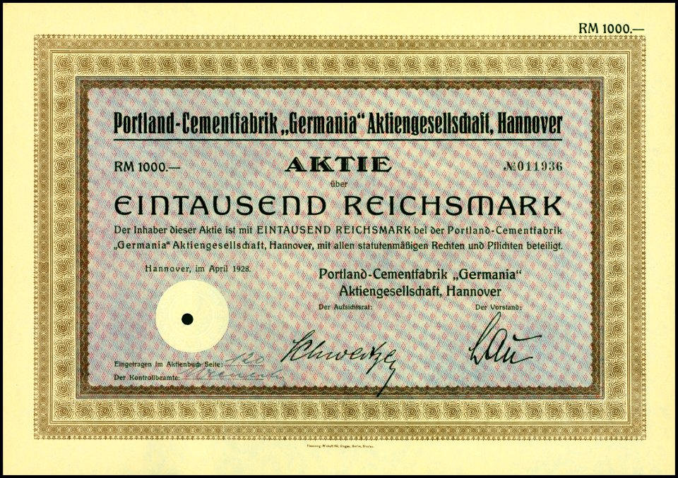 Portland-Cementfabrik Germania 1928