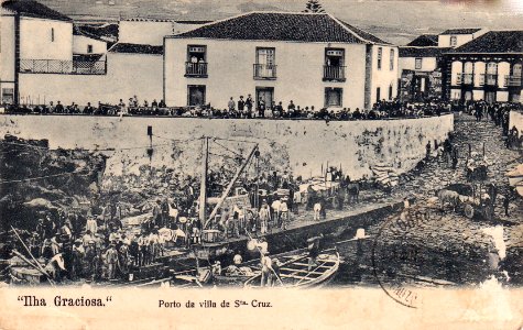 Porto da Vila de Santa Cruz da Graciosa, ilha Graciosa, Açores, Arquivo de Villa Maria, Angra do Heroísmo, Açores.