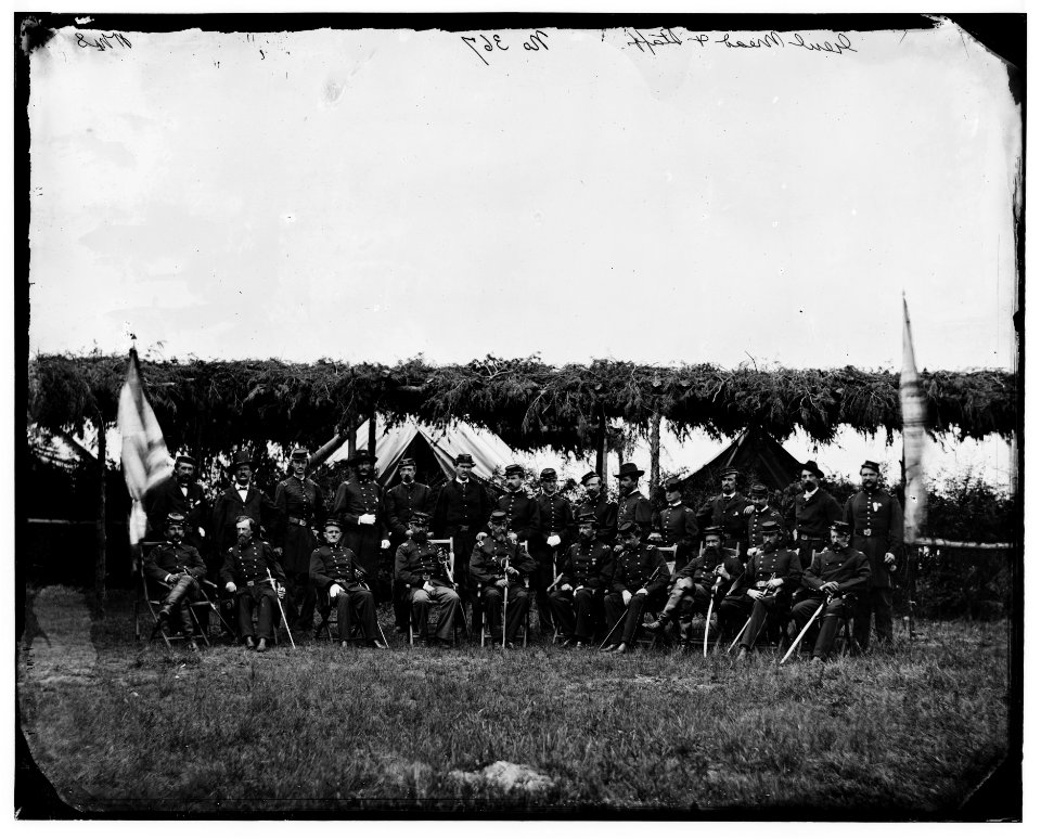 Portrait of Maj. Gen. George G. Meade, officer of the Federal Army, and staff, vicinity of Washington, D.C., June 1865 LOC cwpb.03778
