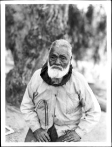 Portrait of Jose Pedro Losero holding a cane, Soboba Indian, California, ca.1894 (CHS-4744)