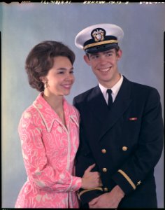 Portrait of Julie and David Eisenhower (David in naval uniform) - NARA - 194357