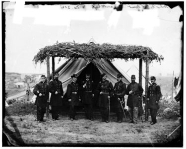 Portrait of Maj. Gen. George G. Meade, officer of the Federal Army, and Generals of the Army of the Potomac, vicinity of Washington, D.C., June 1865 LOC cwpb.03924