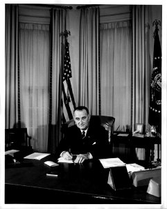 Portrait of President Johnson 1963 photo