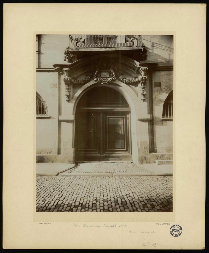 Porte Grande rue Nazareth N°39. Rue Caminade. - FRAC31555 26Fi19
