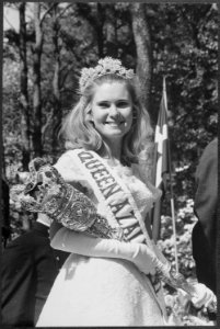 Portrait of Tricia Nixon after being crowned Queen Azalea at the Azalea Festival in Norfolk, Virginia