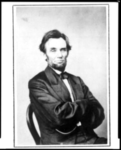 Portrait of President Abraham Lincoln, half-length, seated LCCN2013648770