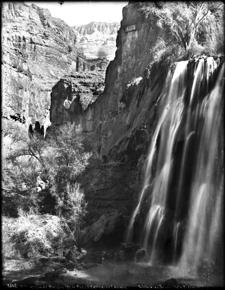 Portion of Bridal Veil Falls in Cataract Canyon, Grand Canyon, 1900-1930 (CHS-3842)