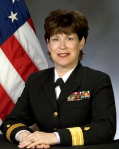 Portrait of US Navy Rear Admiral (lower half) Karen A. Flaherty