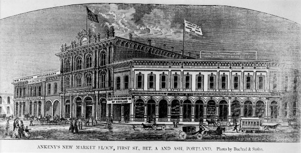 Portland Oregon 1875 New Market Block and Theatre