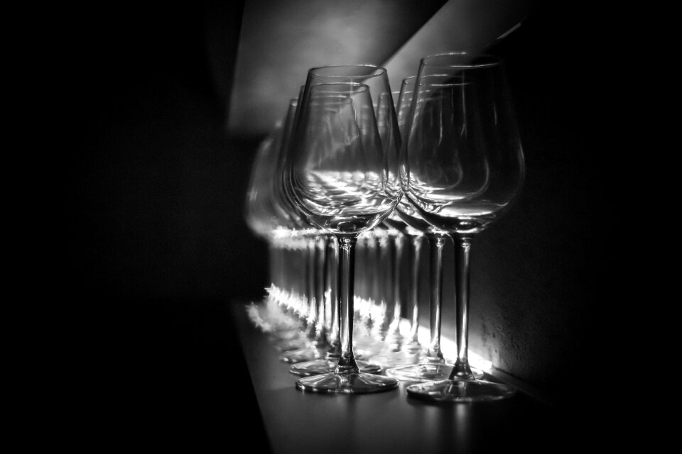 Wine glass by looking perspective
