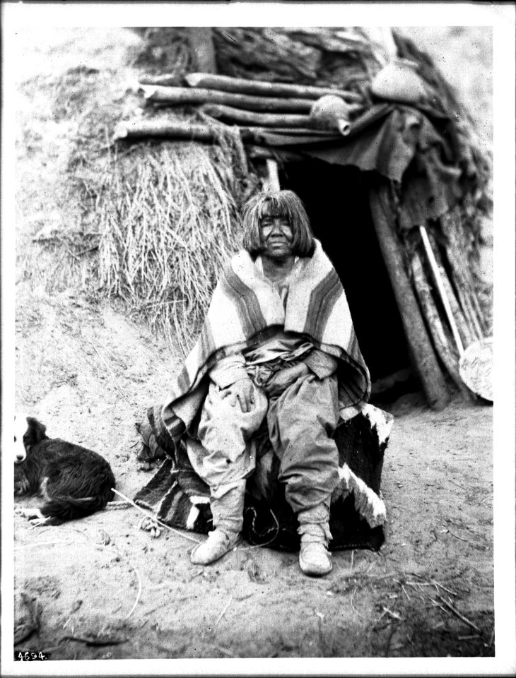 Portrait of the Havasupai wife of Navajo deserted Kohat (Kohot) who became Chief of the Havasupai Indians, ca.1898 (CHS-4694)