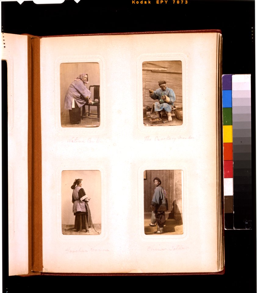 Portraits of a Chinese woman from Canton, a man mending a pot, a woman from Foochau, and a soldier LCCN2011660102
