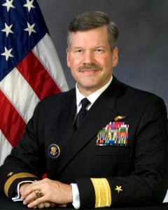 Portrait of US Navy Rear Admiral (lower half) Mark I. Fox
