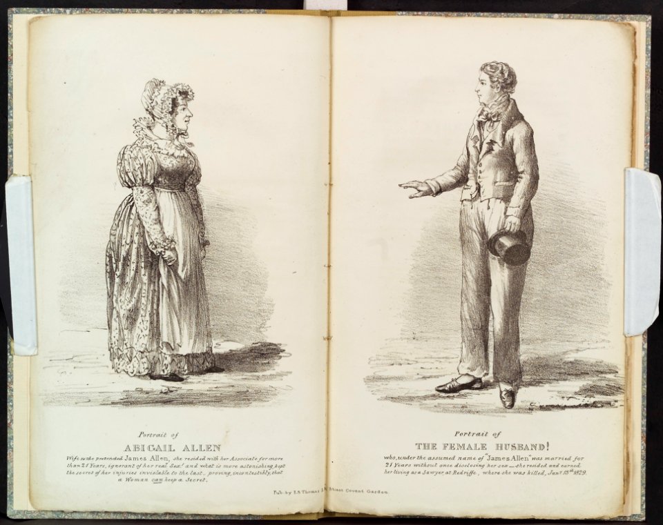 Portraits of Abigail Allen and James Allen (The Female Husband!), 1829