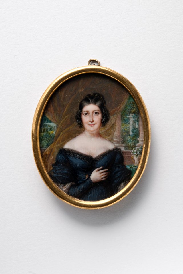 Portrait of a lady wearing black dress (J. Lecourt) - Nationalmuseum - 178049