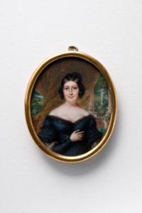 Portrait of a lady wearing black dress (J. Lecourt) - Nationalmuseum - 178049