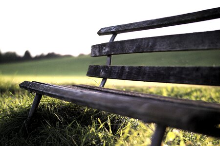 Rest sunset wooden bench