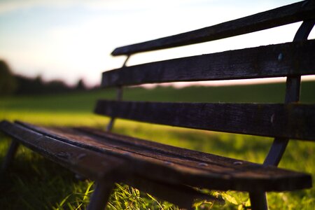 Rest sunset wooden bench