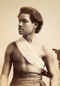 Portrait of Fijian man, ca. 1890