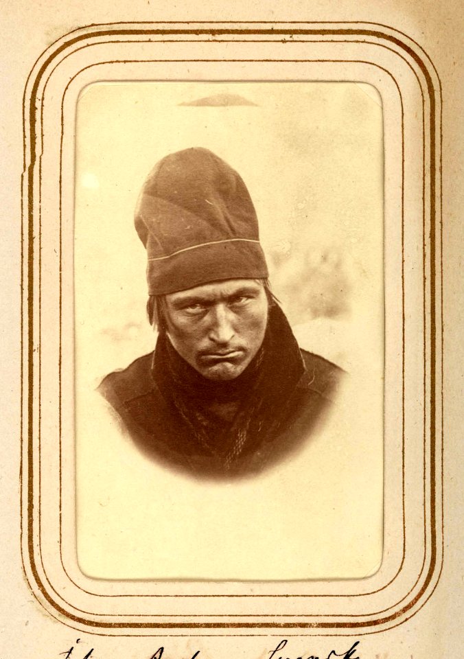Porträtt av Johan Anders Svensk, 25 år, Jokkmokk. Lotten von Düben 1868 - Nordiska Museet - NMA.0033131 1
