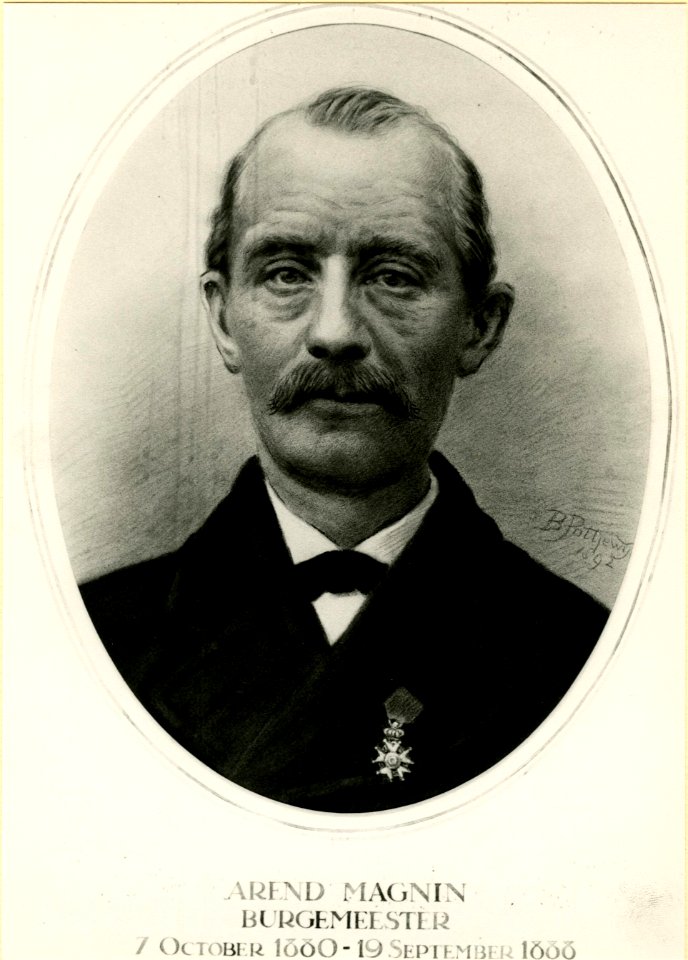 Portret van Arent Magnin (1825-1888) door Boele Jans Pottjewijd (1859-1941)