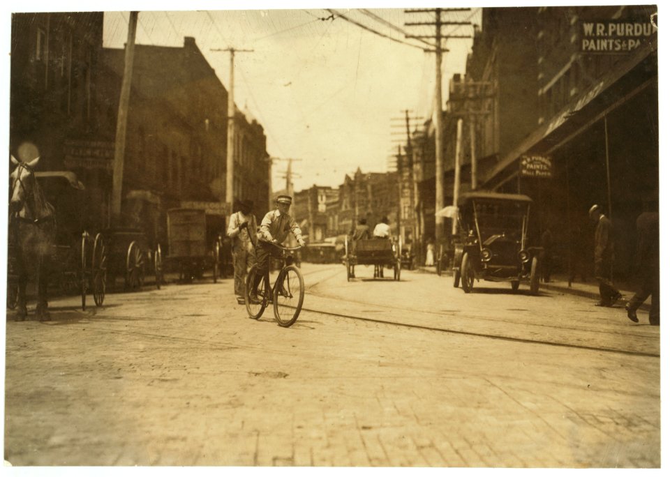 Postal Telegraph boy, Danville, Va. That night he refused to show me through the Red Light District, said the manager did not permit them to go on such errands. A Western Union boy (tallest LOC cph.3c21884