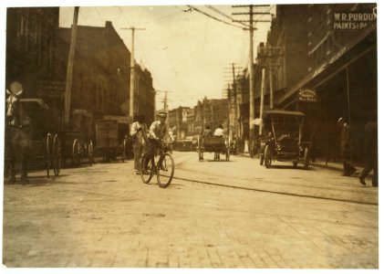 Postal Telegraph boy, Danville, Va. That night he refused to show me through the Red Light District, said the manager did not permit them to go on such errands. A Western Union boy (tallest LOC cph.3c21884