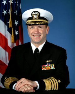 Portrait of US Navy (USN) Admiral (ADM) David E. Jeremiah (covered) photo