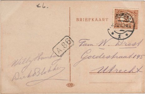 Postcard Groet uit ROERMOND, Markt met Kathedrale Kerk verso