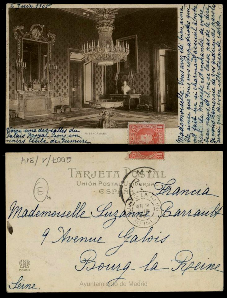 Postal Antecamara Palacio Real de Madrid
