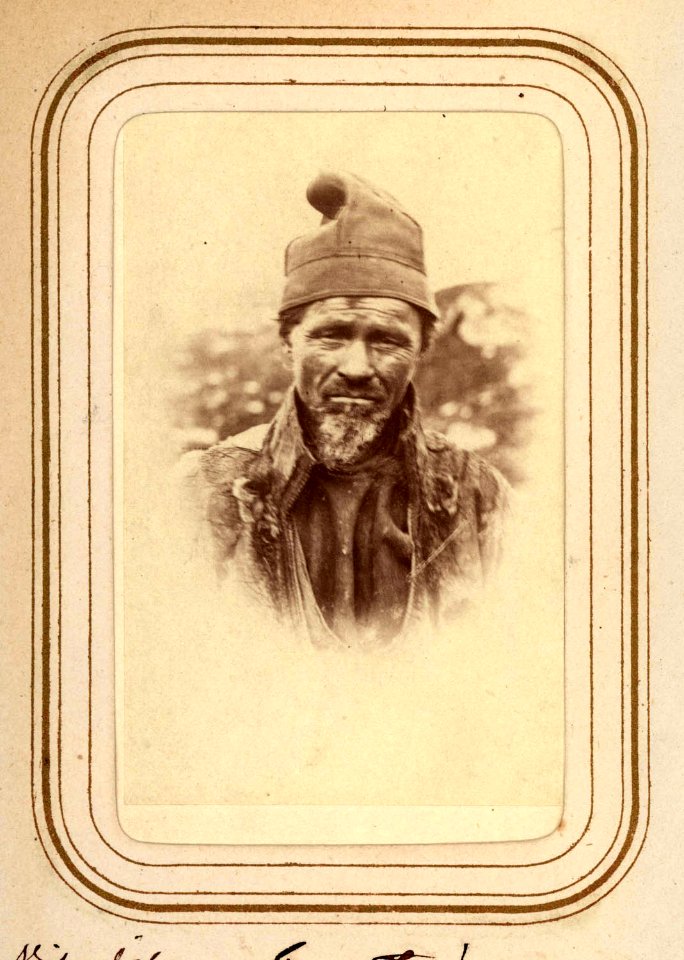 Porträtt av Nils Johan Granström, 60 år, Tuorpons sameby, Jokkmokks sn. Lotten von Düben 1868 - Nordiska Museet - NMA.0033120 1